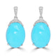 10.73ct Turquoise Earrings with 0.212tct Diamond set in 14K White Gold