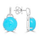 12.03ct Turquoise Earrings with 0.119tct Diamond set in 14K White Gold