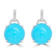 12.03ct Turquoise Earrings with 0.119tct Diamond set in 14K White Gold