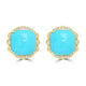 11.93ct Turquoise Earrings with 0.166tct Diamond set in 14K Yellow Gold