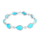 22.49ct Turquoise Bracelets with 0.295tct Diamond set in 14K White Gold