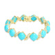 43.52ct Turquoise Bracelets with 0.603tct Diamond set in 14K Yellow Gold