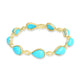 25.15ct Turquoise Bracelets with 0.29tct Diamond set in 14K Yellow Gold