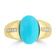 4.1ct Turquoise Rings with 0.146tct Diamond set in 14K Yellow Gold