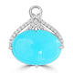 3.61ct Turquoise Pendants with 0.094tct Diamond set in 14K White Gold