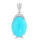 6.03ct Turquoise Pendants with 0.151tct Diamond set in 14K White Gold