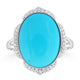 5.67ct Turquoise Rings with 0.14tct Diamond set in 14K White Gold