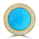 4.94ct Turquoise Rings with 0.27tct Diamond set in 14K Yellow Gold