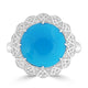 4.54ct Turquoise Rings with 0.14tct Diamond set in 14K White Gold