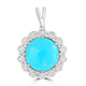 4.4ct Turquoise Pendants with 0.134tct Diamond set in 14K White Gold