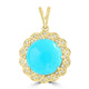 4.74ct Turquoise Pendants with 0.14tct Diamond set in 14K Yellow Gold