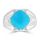 4.87ct Turquoise Rings with 0.09tct Diamond set in 14K White Gold