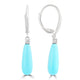 6.2ct Turquoise Earrings with 0.093tct Diamond set in 14K White Gold