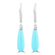 6.2ct Turquoise Earrings with 0.093tct Diamond set in 14K White Gold