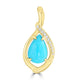 2.51ct Turquoise Pendants with 0.07tct Diamond set in 14K Yellow Gold