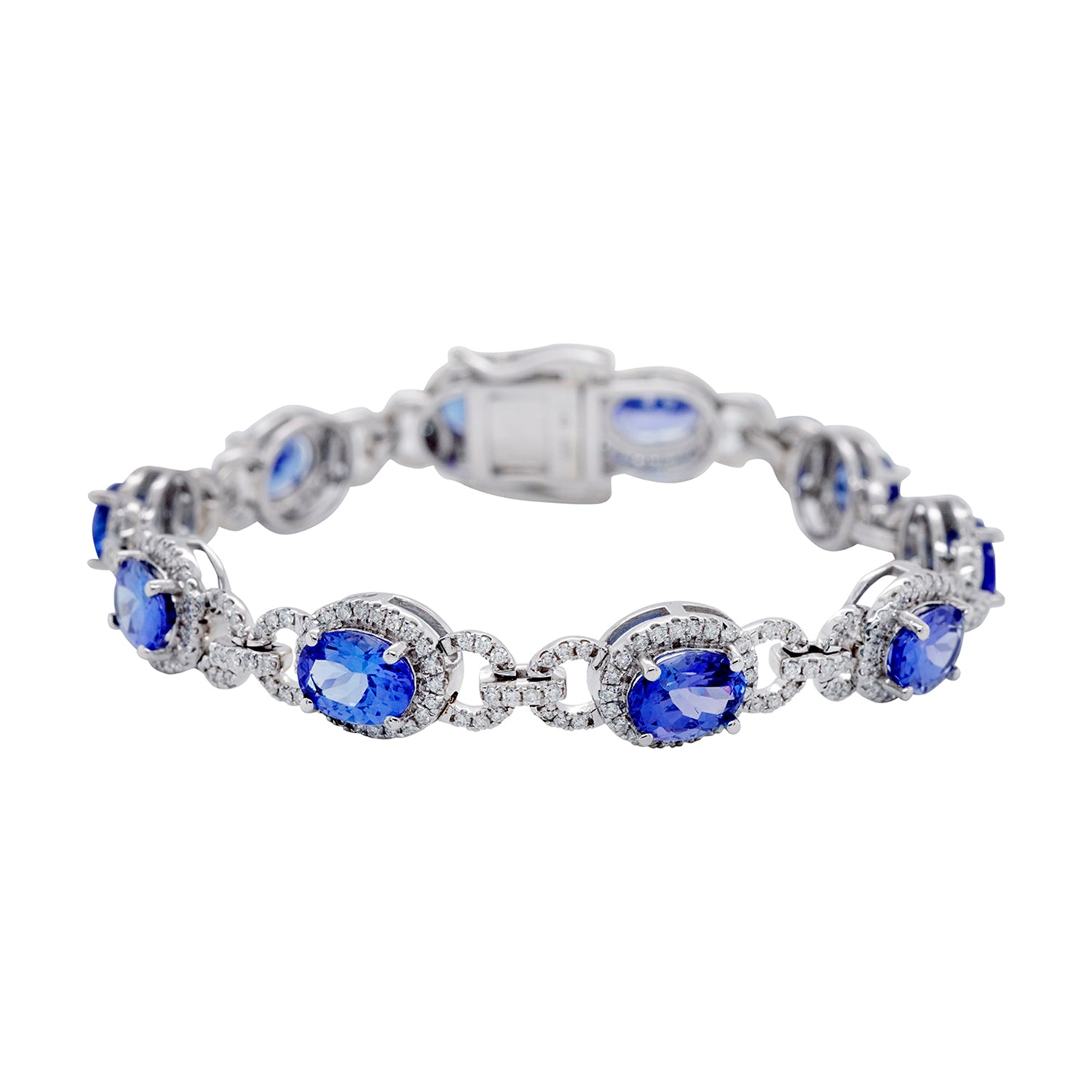 Jamie Joseph Gold Bracelet with Oval Inverted Tanzanite and Two Diamond  Accents – Peridot Fine Jewelry