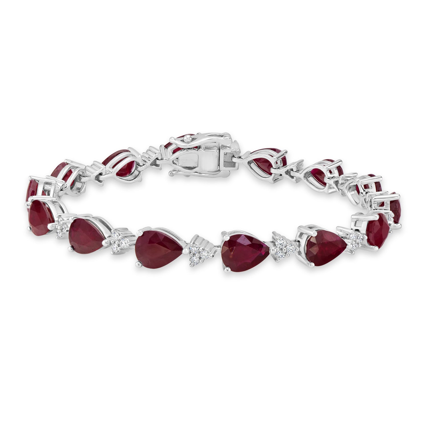 Oval Ruby and Diamond Bracelet, 14K White Gold | Gemstone Jewelry Stores  Long Island – Fortunoff Fine Jewelry