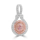 0.22ct Pink Diamond Pendants with 0.43tct Diamond set in 18K Two Tone Gold