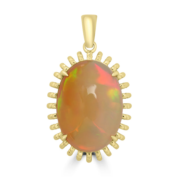 5.35ct Opal Pendants set in 14K Yellow Gold