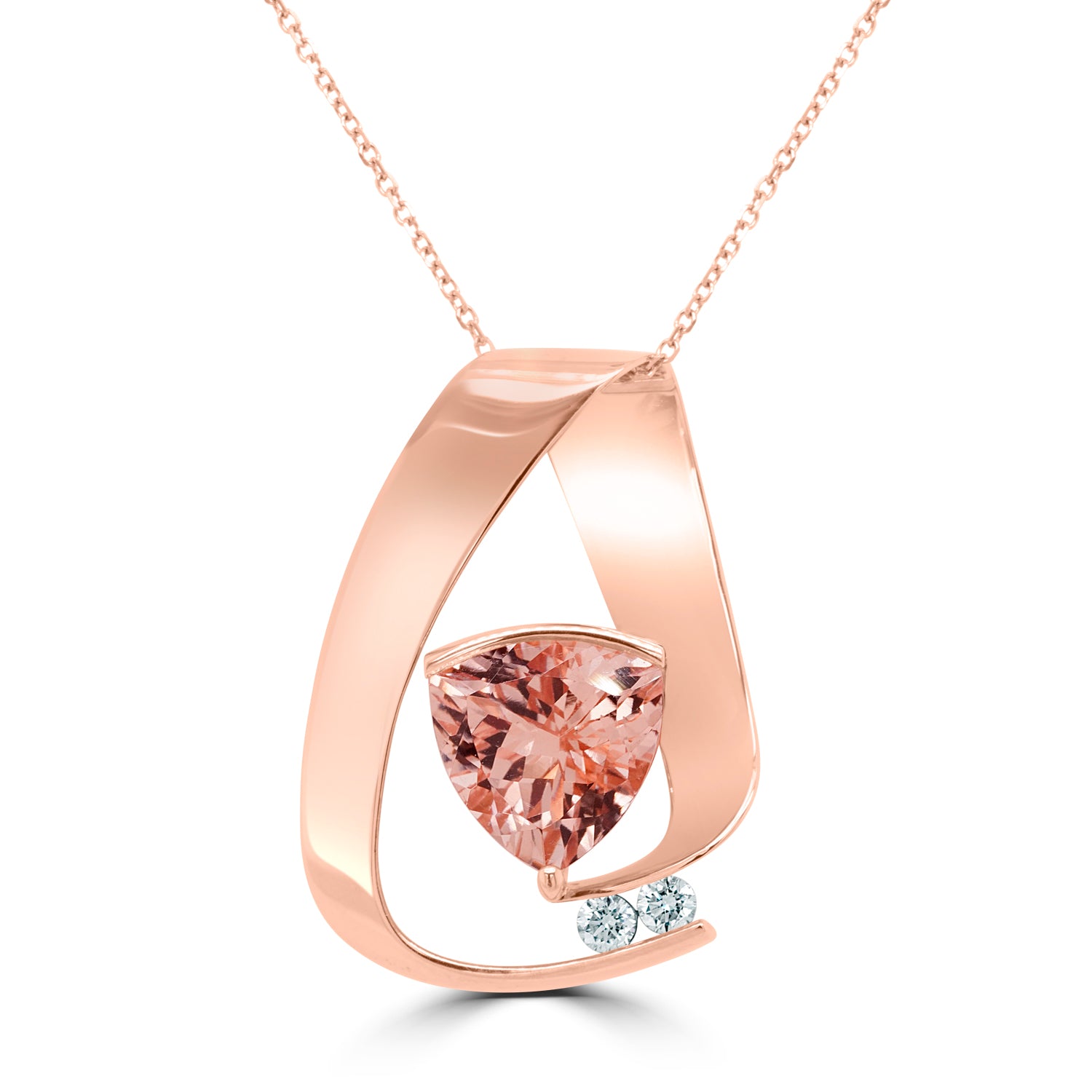 Morganite pendant deals rose gold